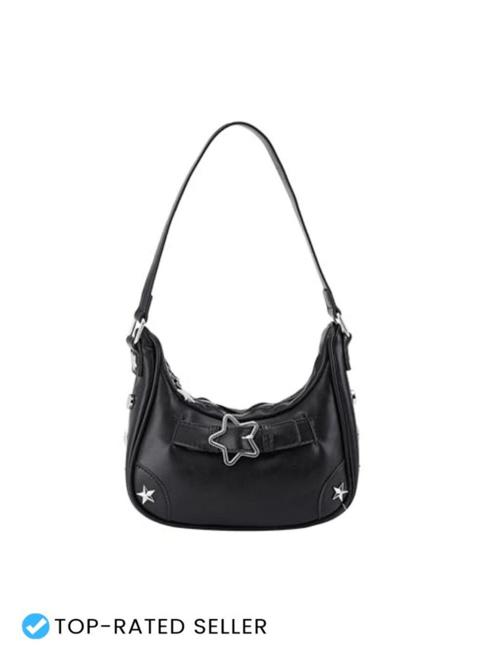 PU Leather Studded Crossbody Bag Goth Punk Y2K Pouch Shoulder Handbag